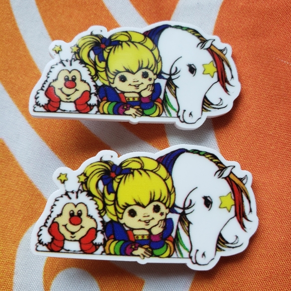 🌈 Homemade Rainbow Brite hairclips - Picture 2 of 10